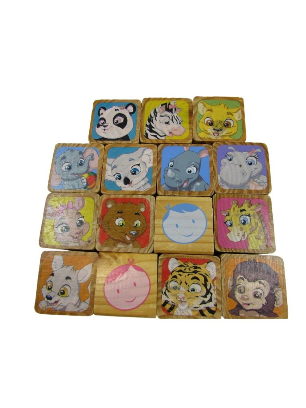 15 WOOD Blocks Garanimals Animals 32245 Toy Block Building Shapes